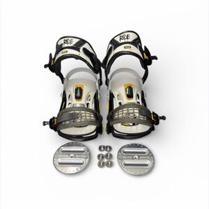 Ride NRC Snowboard Bindings Mens Large White Yellow Black